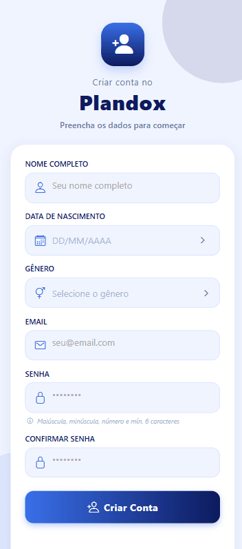 Página de Cadastro
