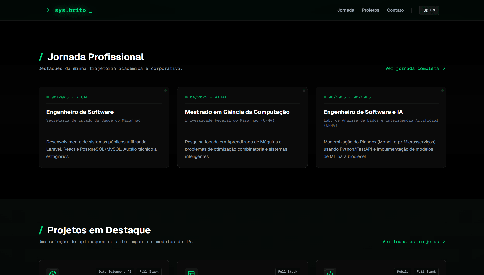 Seção de Experiência